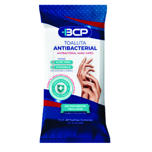 BCP Toallita para Manos Antibacterial 40 pzas